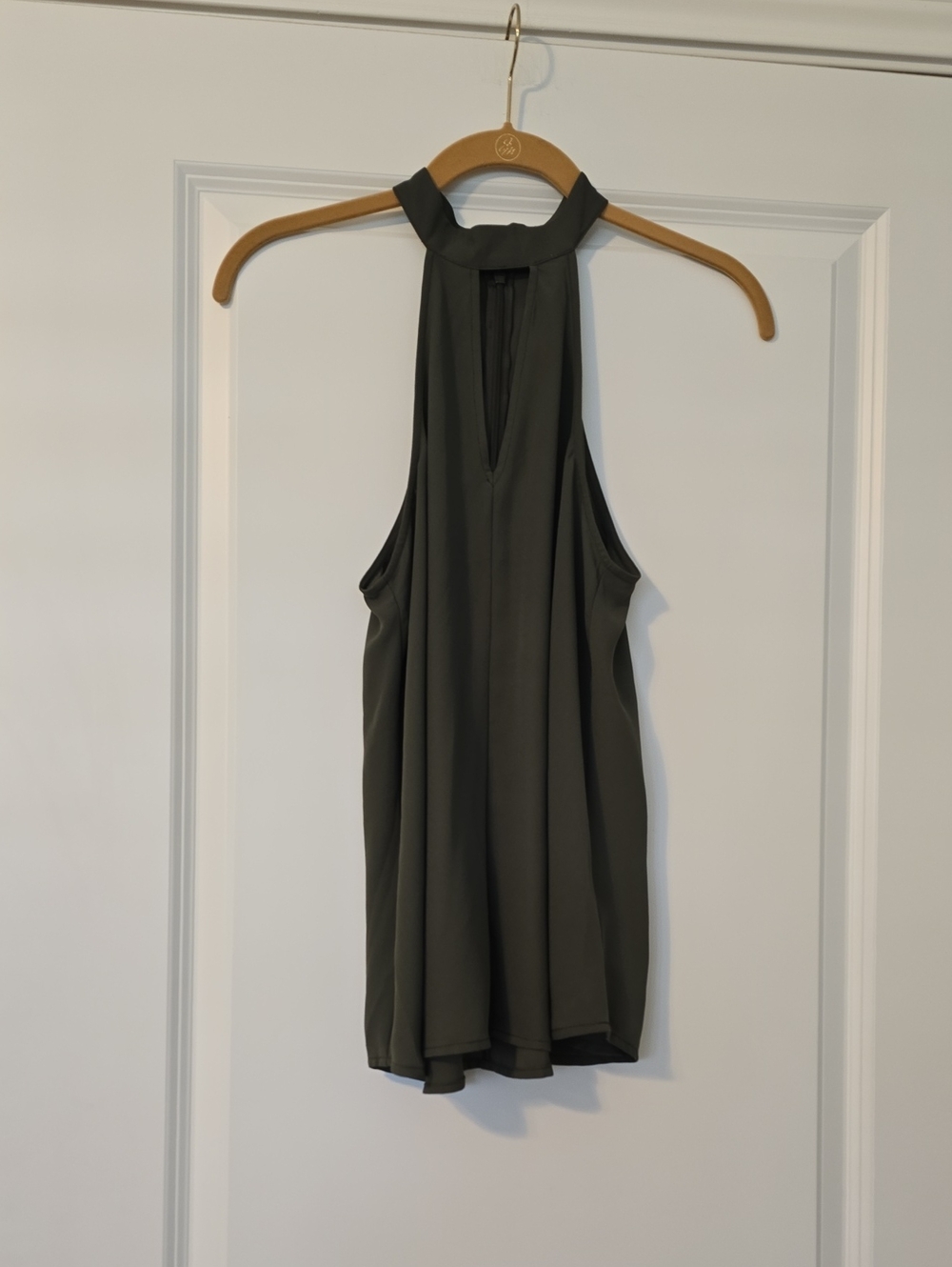 Express Olive Green Halter Neck Blouse Size XS NWOT